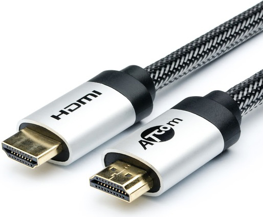 

Кабель HDMI Atcom AT3780 1.0м, HIGH speed, Metal gold, в чулке, в пакете, AT3780