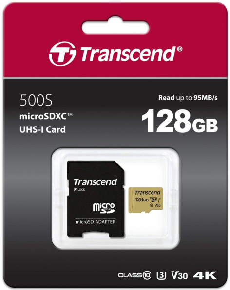 фото Карта памяти MicroSDXC 128GB Transcend TS128GUSD500S в Челябинске