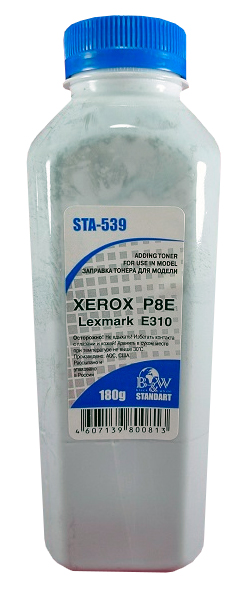 

Тонер B&W (Black&White) STA-539 P8e/Lexmark E310 (фл,180 г) Standart фас России, STA-539
