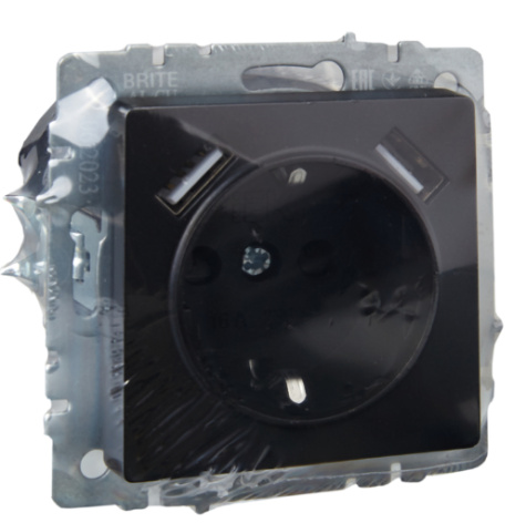 фото Розетка с заземлением  IEK BR-R14-16-U21-D21-K46 в Уфе