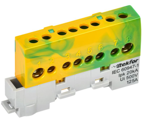 Изображение товара Шина PE Земля IEK TF-NN20-08-KL-K52 для заземления электросистем