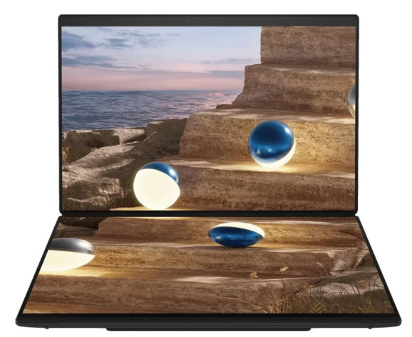 фото Ноутбук ASUS Zenbook Duo UX8407AA-SN279X 14" (Intel Core Ultra 9, 32Гб LPDDR5X, SSD 1 Тб, Arc graphics, Windows 11 Профессиональная) Серый [90NB16V1-M00F80]