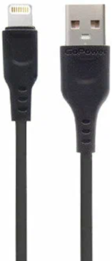 

Кабель интерфейсный GoPower 00-00018568 GP01L USB (m)-Lightning (m) 1.0м 2.4A ПВХ черный, 00-00018568