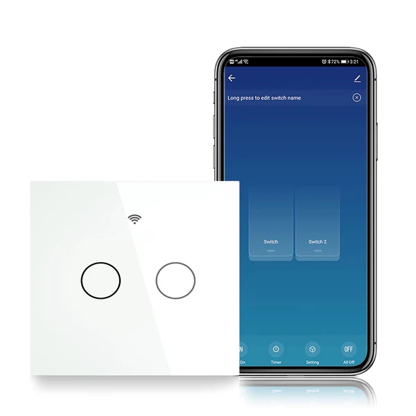 

Выключатель сенсорый двухклавишный Moes ZS-EU2-WH-MS ZigBee Smart Switch белый, ZS-EU2-WH-MS