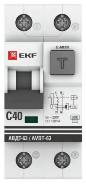 фото Автомат дифференциальный EKF DA63-40-100em-AC в Санкт-Петербургe