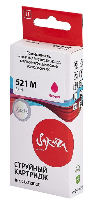 

Картридж струйный Sakura 2935B004 (521 M) для Canon PIXMA MP540/550/560/620/630/640/980/990;MX860/870;iP3600/4600/4700, водорастворимый тип чернил, пу, 2935B004 (521 M)