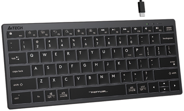 

Клавиатура A4Tech Fstyler FX61 серый/белый USB slim Multimedia LED (1787680), Fstyler FX61