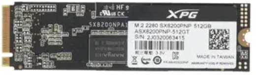 

Накопитель SSD M.2 2280 ADATA ASX8200PNP-512GT-C XPG SX8200 Pro 512GB PCIe Gen3x4 TLC 3350/2350MB/s IOPS 390K/380K MTBF 2M, ASX8200PNP-512GT-C
