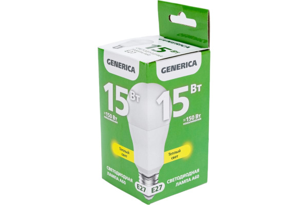 фото Лампа светодиодная GENERICA LL-A60-15-230-30-E27-G в Перми