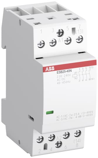 

Контактор модульный ABB 1SAE231111R0640 ESB25-40N-06 модульный (25А АС-1, 4НО), катушка 230В AC/DC, 1SAE231111R0640