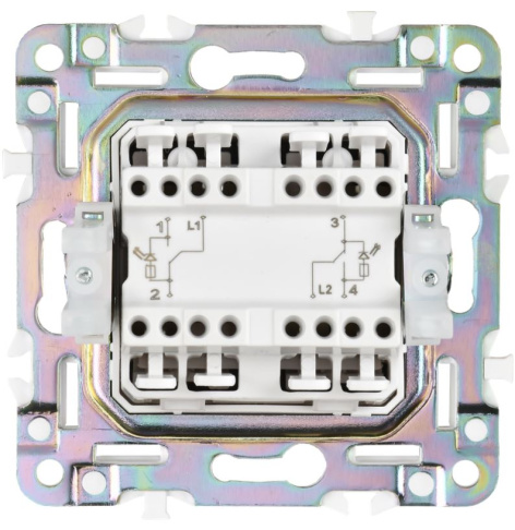 фото Переключатель двухклавишный  IEK SK-V22-1-10-K50
