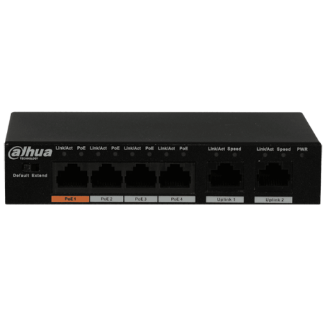 Изображение товара Коммутатор Dahua DH-PFS3006-4ET-60 Fast Ethernet PoE для видеонаблюдения