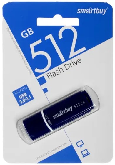 

Накопитель USB 3.0 512GB SmartBuy SB512GBCRW-B Crown синий, SB512GBCRW-B