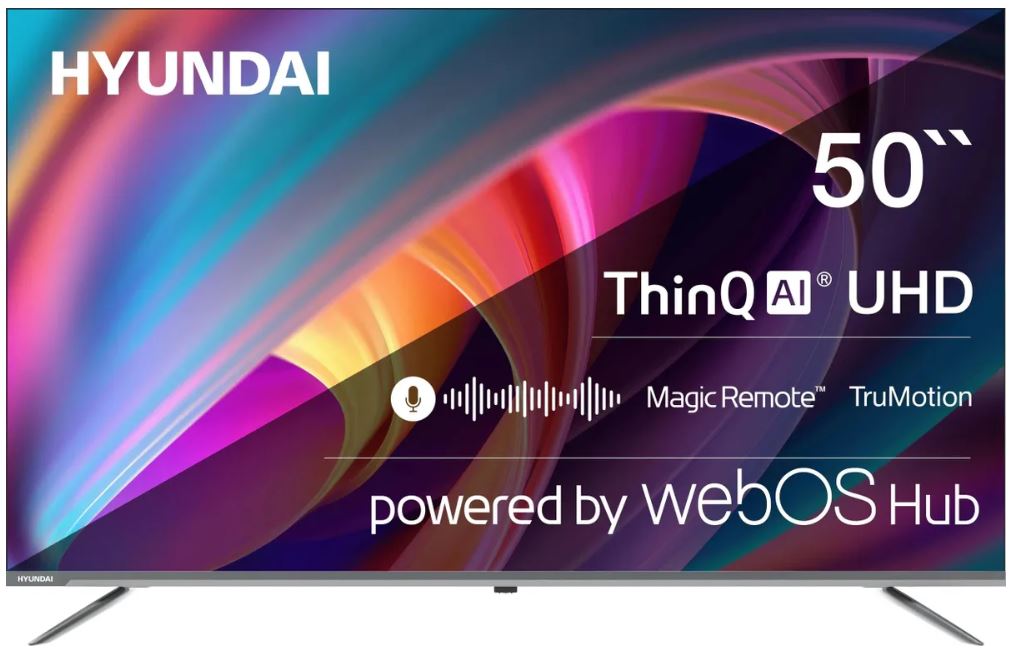 

Телевизор Hyundai H-LED50BU7100 50" WebOS Frameless Metal серый 4K Ultra HD 60Hz MEMC DVB-T DVB-T2 DVB-C DVB-S DVB-S2 USB WiFi Smart TV, H-LED50BU7100