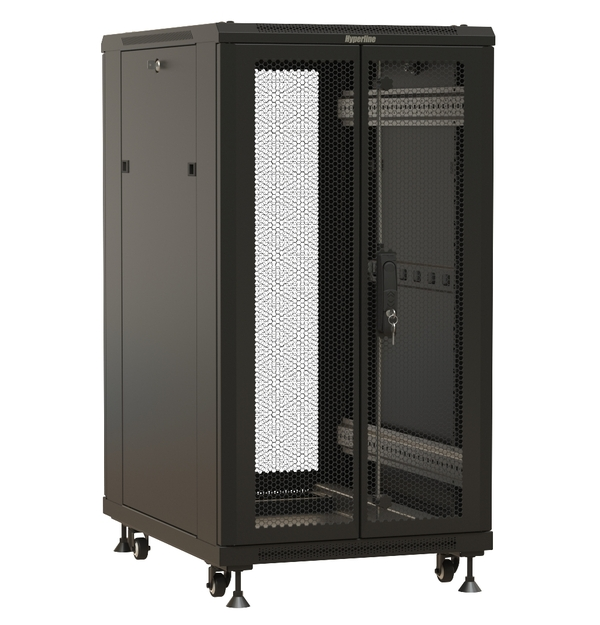 

Шкаф напольный 19", 18U Hyperline TTBR-1866-DD-RAL9004 988x600х600 мм (ВхШхГ), передняя и задняя распашные перфорированные двери (75%), ручка с замком, TTBR-1866-DD-RAL9004