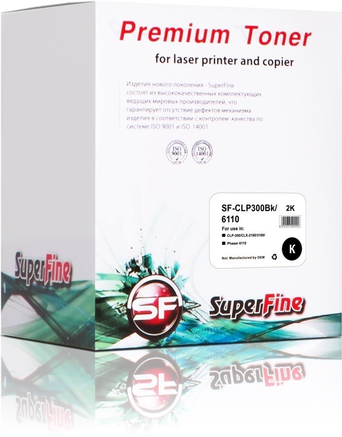 

Картридж SuperFine SF-CLP300Bk/6110 Картридж Samsung CLP-300BK CLP-300/CLX-2160/3160/Phaser 6110 2K black SuperFine, SF-CLP300Bk/6110