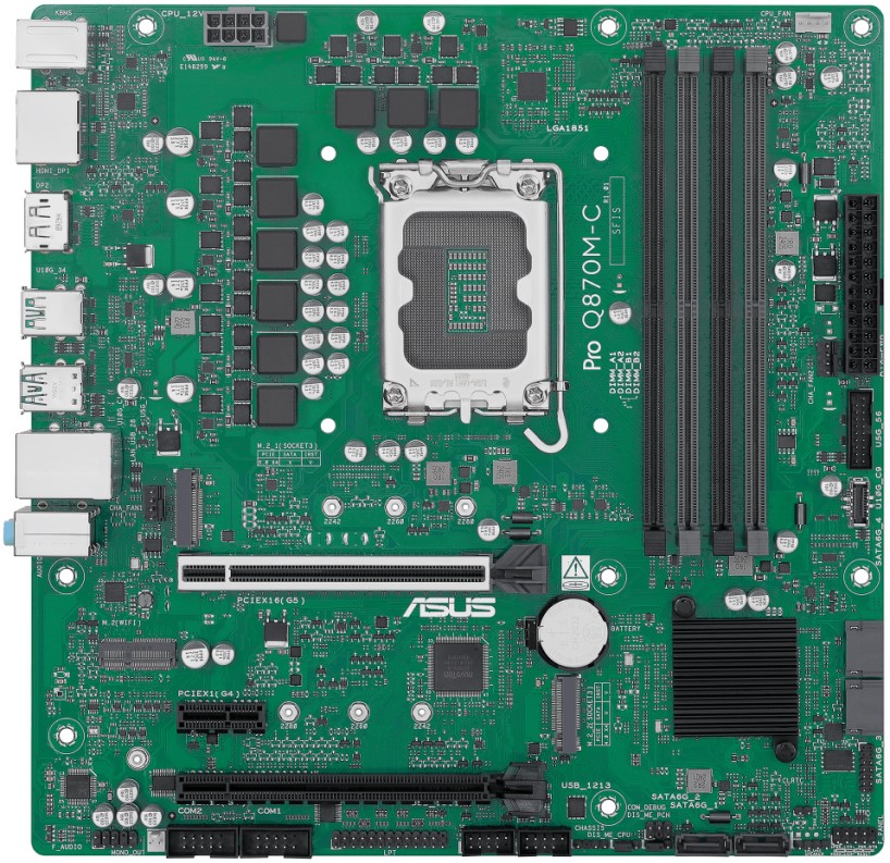 

Материнская плата mATX ASUS PRO Q870M-C-CSM 90MB1KEP-M0EAYC (LGA1851, Q870, 4*DDR5, 4*SATA, 2*M.2, 3*USB 3.2, 2*USB 2.0, USB Type-C, 2*PCIe, 2*DP, VGA, PRO Q870M-C-CSM