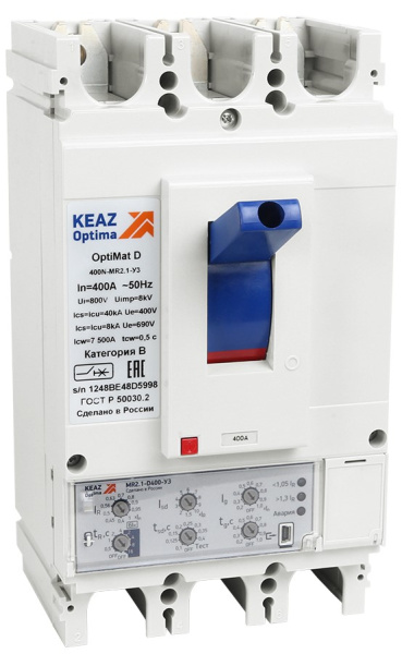 Изображение товара Автоматический выключатель КЭАЗ 321658 3 полюса 400 А