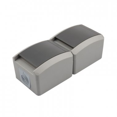 

Блок вертикальный KRANZ KR-78-0616 2 розетки (керамика) INDUSTRIAL IP54 с заземлением, о/у, серый, KR-78-0616