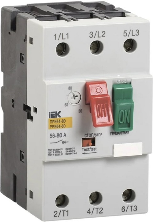 

Пускатель IEK DMS22-80 ПРК64-80 In=80A Ir=56-80A Ue 660В, DMS22-80