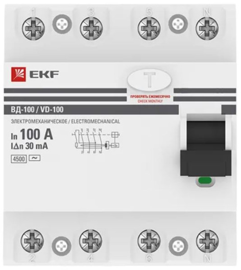 фото УЗО  EKF elcb-4-100-30-em-pro в Санкт-Петербургe