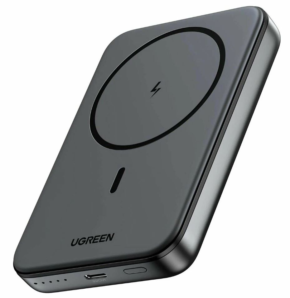 

Аккумулятор внешний портативный UGREEN PB561 25919_ 10000mAh Magnetic Wireless. Цвет: серый космос, PB561