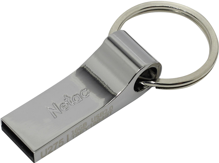 

Накопитель USB 2.0 16GB Netac NT03U275N-016G-20SL U275, с кольцом, металлическая, NT03U275N-016G-20SL