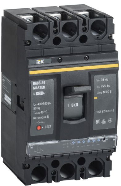 Изображение товара Автоматический выключатель IEK SVA71-3-0400-02 3-полюсный 400 А литой корпус