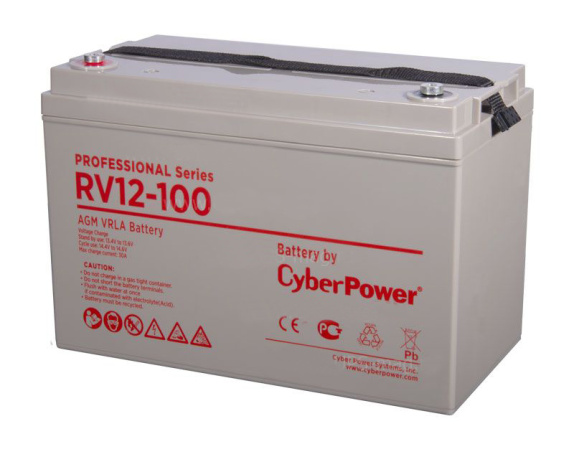 Изображение товара Батарея CyberPower RV 12-100 12 В 102 Ач стационарный аккумулятор AGM