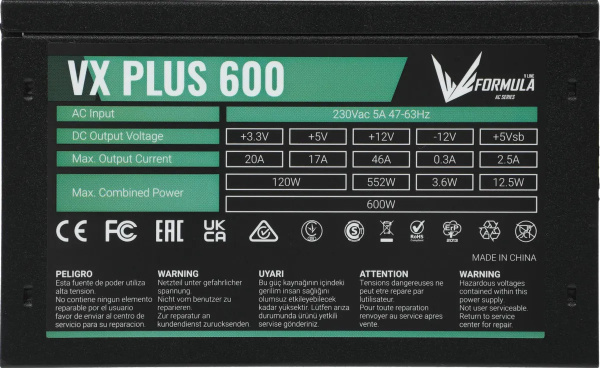 фото Блок питания ATX Formula V VX PLUS 600 в Уфе