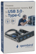 фото Планка Gembird FP3.5-USB3-3A1C