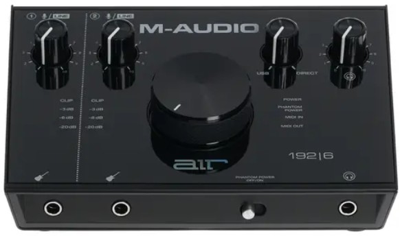 

Аудиоинтерфейс M-Audio AIR 192 | 6 AIR192X6 24бит/192кГц, XLR/TRS микрофонный вход с фантомным питанием +48В, 1/4" TS Jack инструментальный вход, 2х1/, AIR 192 | 6
