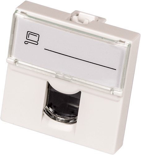 

Вставка Lanmaster LAN-SIP-23U5E-WH Mosaic 45x45, RJ-45 UTP, кат.5e, со шторкой и увеличенным окном маркировки, белая, LAN-SIP-23U5E-WH