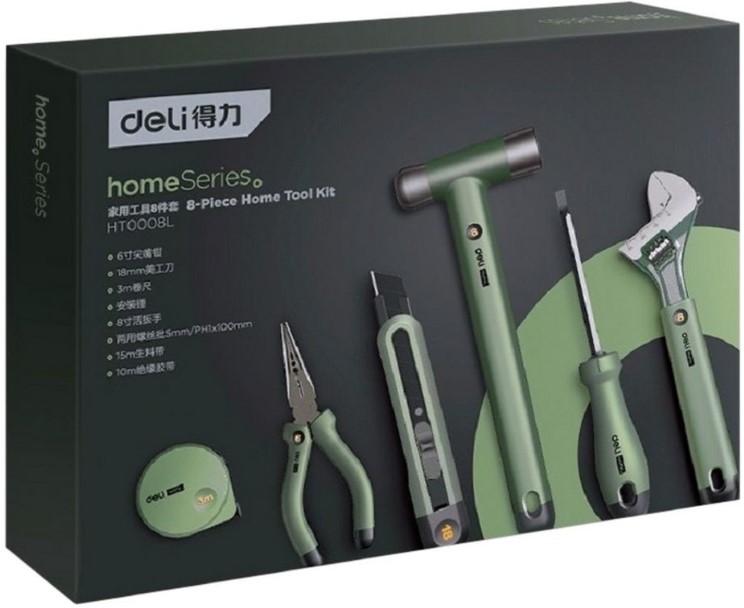 

Набор Deli HT0008L ручного инструмента "Home Series Green" 6 предметов, HT0008L