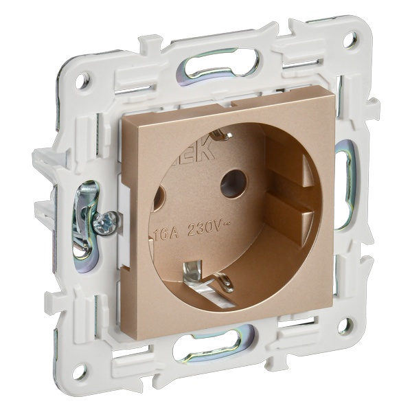 

Розетка с заземлением IEK SK-R11-16-K98 SKANDY без защитных шторок 16А SK-R05Sa Песочный, SK-R11-16-K98