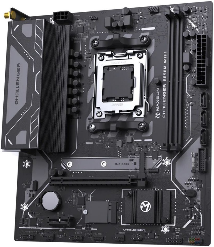 

Материнская плата mATX MAXSUN MS-Challenger B650M WIFI ICE (AMD AM5, B650, 2*DDR5 (5200), 3*SATA, M.2, 2*PCIe, WiFi, BT, HDMI, DP, 6*USB 3.2, 4*USB 2., MS-Challenger B650M WIFI ICE