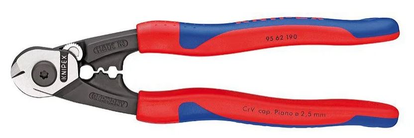 

Тросорез Knipex KN-9562190 компактный L-190мм зоны для обжимки концевых гильз, KN-9562190