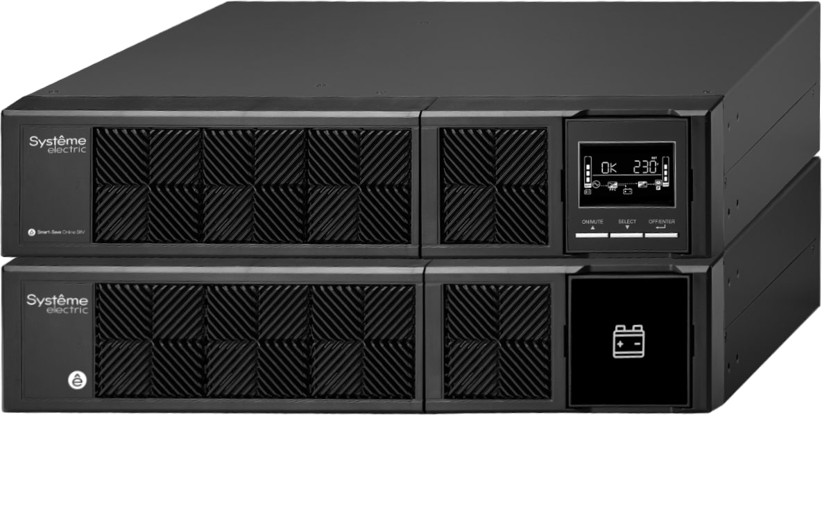 

Источник бесперебойного питания Systeme Electric SRVSE1KRTXLI Smart-Save Online SRV 1000 ВА, конвертируемый форм-фактор 4U, 230 В, 6 розеток IEC C13,, SRVSE1KRTXLI