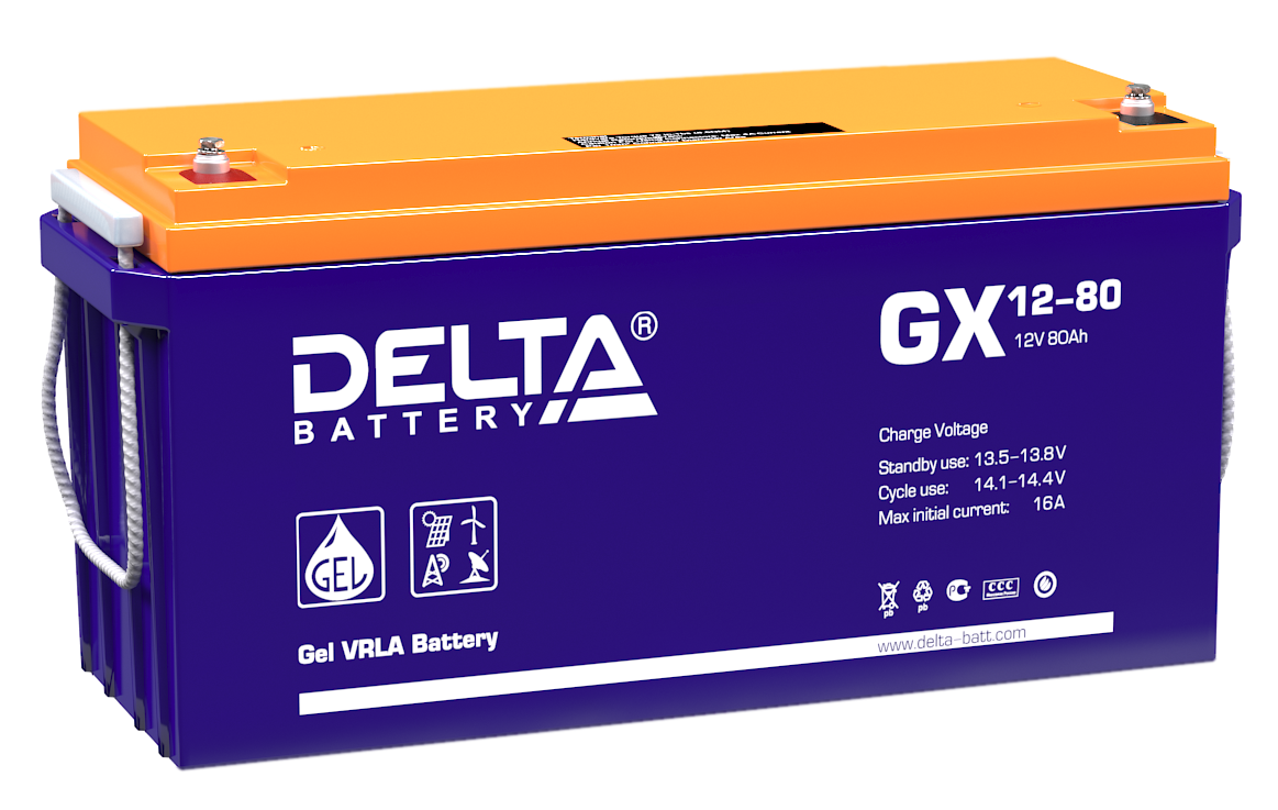

Батарея Delta GX 12-80 12Вт, 80Ач, 350/167/183, GX 12-80