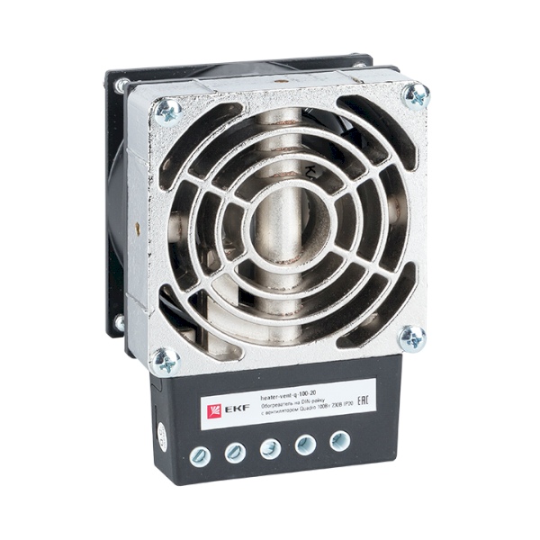 

Обогреватель EKF heater-vent-q-100-20 на DIN-рейку с вентилятором 100Вт 230В IP20 Quadro PROxima, heater-vent-q-100-20