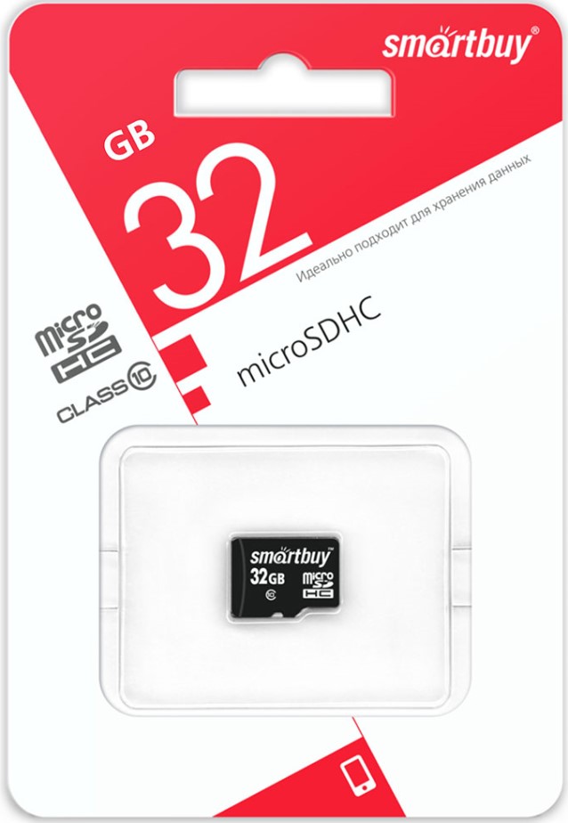 

Карта памяти 32GB SmartBuy SB32GBSDCL10-00LE MicroSDHC Class 10 без адаптера, SB32GBSDCL10-00LE