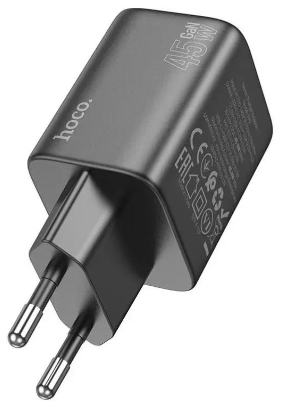 

Зарядное устройство сетевое Hoco N42 Elogiado 45W 3A+2.25A (PD+QC+AFC) 2xUSB type-C универсальное черный, N42 Elogiado