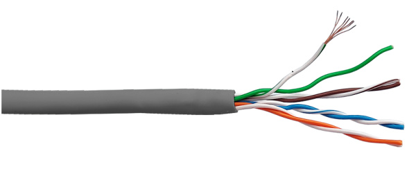 фото Кабель витая пара U/UTP 5e кат. 4 пары Lanmaster LAN-5EUTP-PT-LSZH-GY в Челябинске