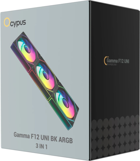 фото Вентилятор для корпуса Ocypus Gamma F12 UNI BK ARGB 3 IN 1 в Волгограде