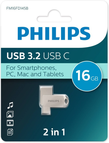 фото Накопитель USB 3.2 16GB Philips FM16FD145B/97 в Челябинске