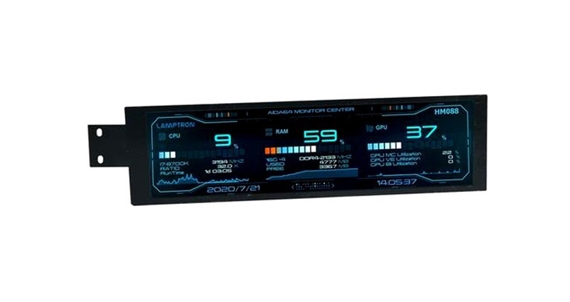 

Дисплей Lamptron LAMP-HM088VW 8.8" IPS (1920x480) для мониторинга параметров ПК, совместим с приложением AIDA64, интерфейс: HDMI, microUSB, устанавлив, LAMP-HM088VW