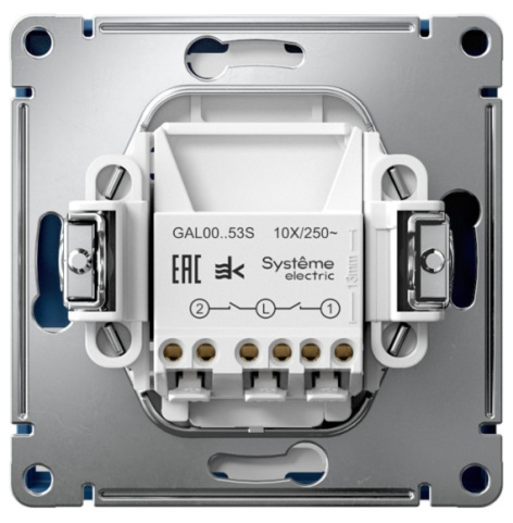 фото Выключатель двухклавишный с подсветкой  Systeme Electric GAL001153S в Красноярске