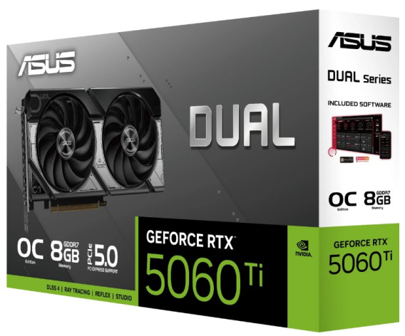 фото Видеокарта ASUS GeForce RTX 5060 TI DUAL OC (DUAL-RTX5060TI-O8G) в Уфе