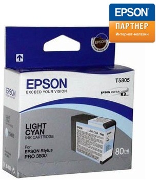 

Картридж Epson C13T580500 для принтера Stylus Pro 3800 (80 ml) светло-голубой, C13T580500