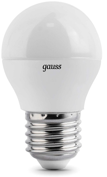 

Лампа светодиодная Gauss 105102107 LED Шар E27 6.5W 520lm 3000K, 105102107